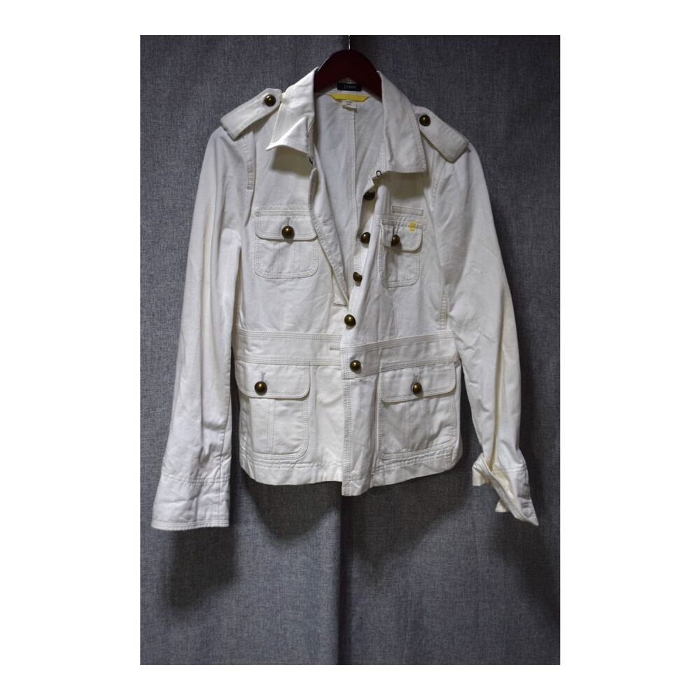 J.Crew White Utility Military Jacket Size SP